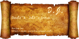 Deák Jácinta névjegykártya